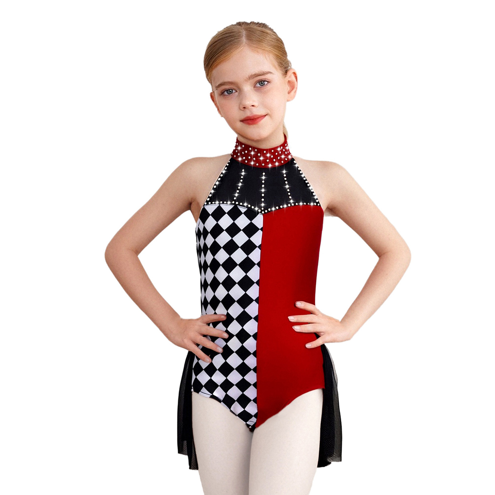 Rhinestone Banding Trim - Body da balletto per bambina, body