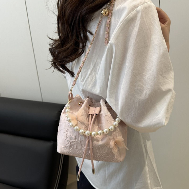 Beaded Trim Fringe - Elegante Borsa a Tracolla in Pizzo