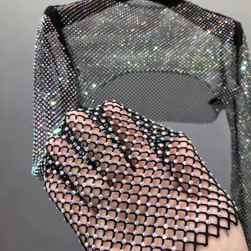 Crystal Mesh Fabric - 50x120 cm Cucito Strass Maglia Nastro