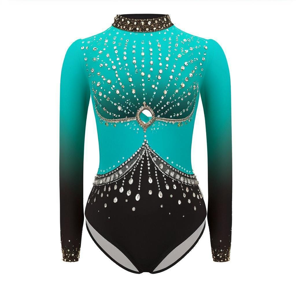 Rhinestone Banding Trim - Bambini Ragazze Sparkly Strass Ginnastica Body