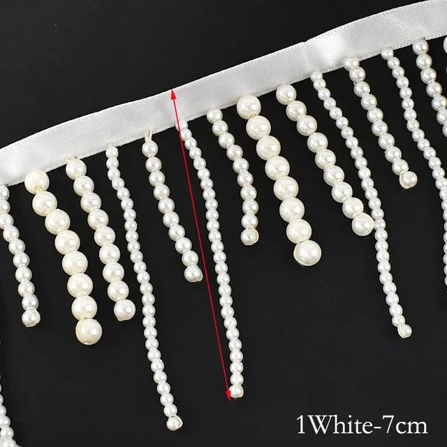 1/2 Metri di Perle In Rilievo  - Beaded Trim Fringe recensione e prezzo