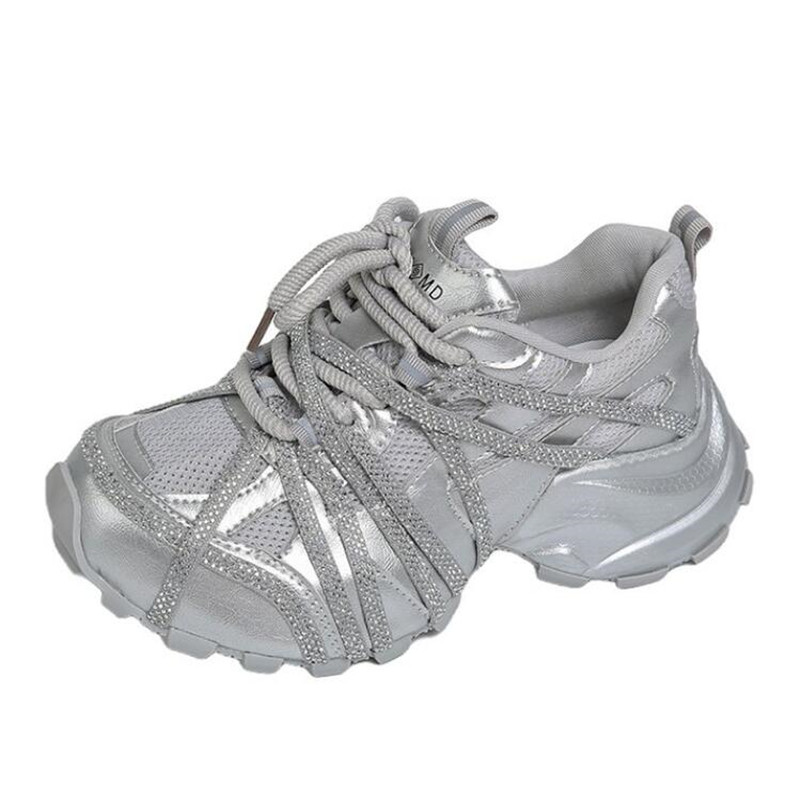 Sneakers con Tacco Grosso 7CM  - Crystal Mesh Fabric recensione e prezzo